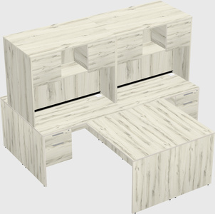 Quad l-shaped office desks