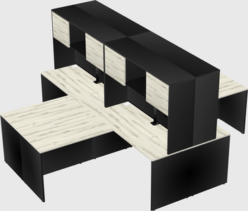 Quad l-shaped office desks