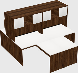Quad l-shaped office desks