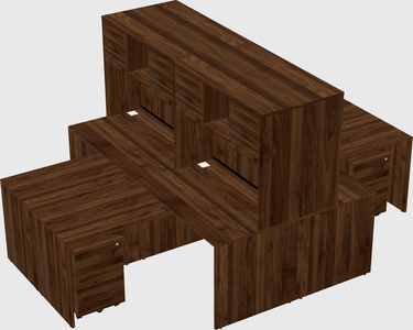 Quad l-shaped office desks