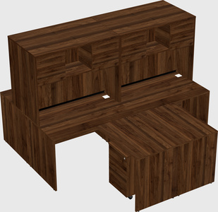 Quad l-shaped office desks