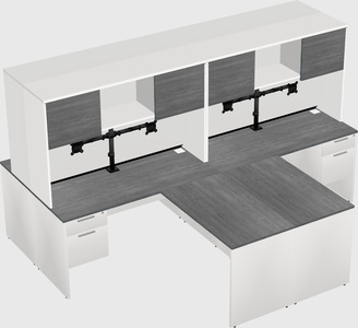 Quad l-shaped office desks