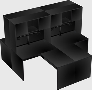 Quad l-shaped office desks