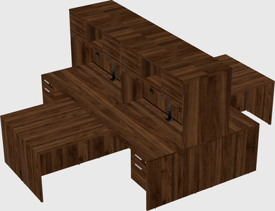 Quad l-shaped office desks