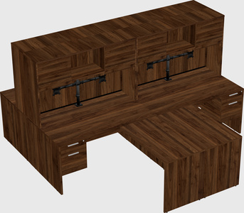 Quad l-shaped office desks