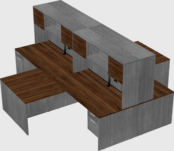 Quad l-shaped office desks