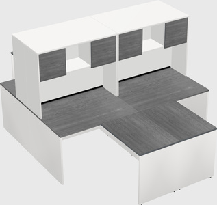 Quad l-shaped office desks