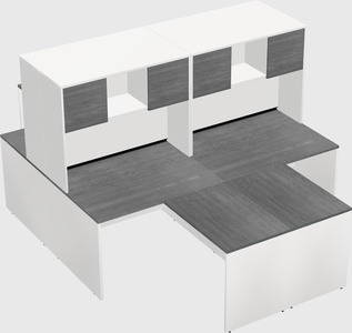 Quad l-shaped office desks