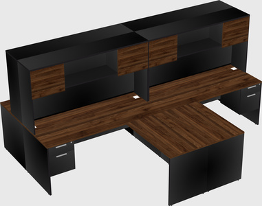 Quad l-shaped office desks