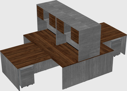 Quad l-shaped office desks