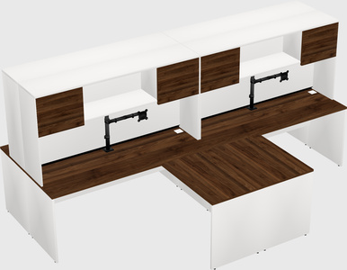 Quad l-shaped office desks