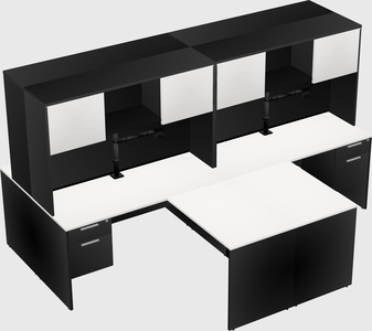 Quad l-shaped office desks