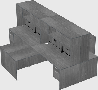 Quad l-shaped office desks