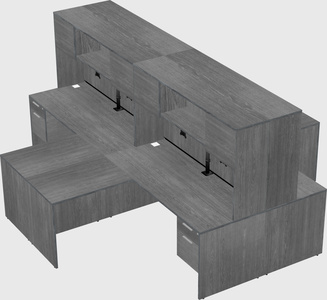 Quad l-shaped office desks