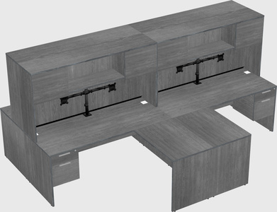 Quad l-shaped office desks
