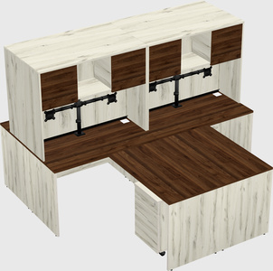 Quad l-shaped office desks