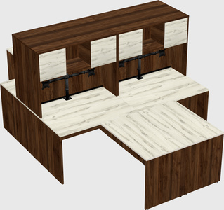 Quad l-shaped office desks