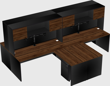 Quad l-shaped office desks