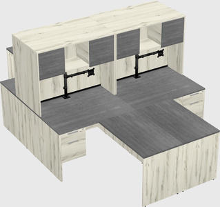 Quad l-shaped office desks