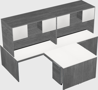 Quad l-shaped office desks
