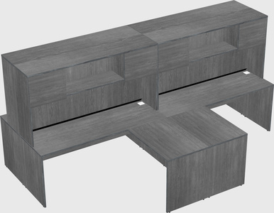 Quad l-shaped office desks