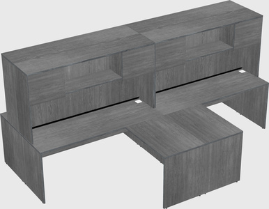 Quad l-shaped office desks