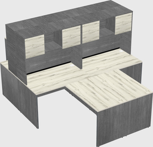 Quad l-shaped office desks