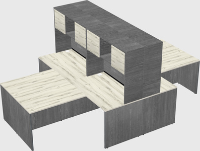 Quad l-shaped office desks