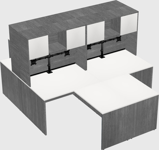 Quad l-shaped office desks