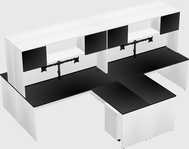 Quad l-shaped office desks