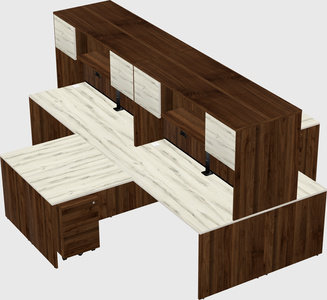 Quad l-shaped office desks