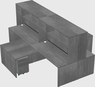 Quad l-shaped office desks