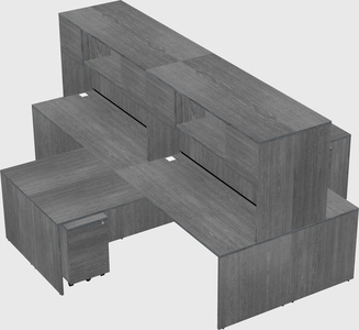 Quad l-shaped office desks