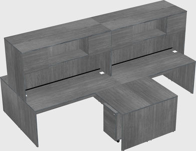 Quad l-shaped office desks