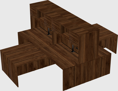 Quad l-shaped office desks