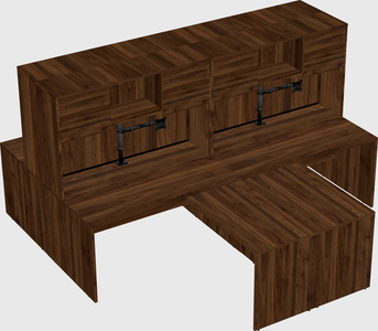 Quad l-shaped office desks
