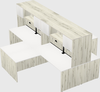 Quad l-shaped office desks