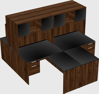 Quad l-shaped office desks