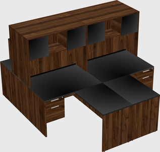 Quad l-shaped office desks