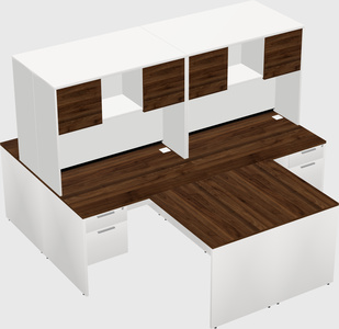 Quad l-shaped office desks