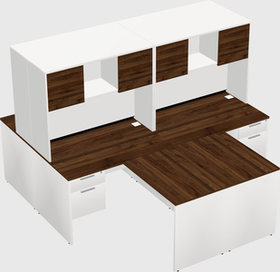 Quad l-shaped office desks