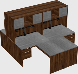 Quad l-shaped office desks