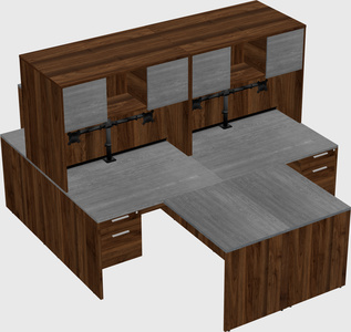 Quad l-shaped office desks
