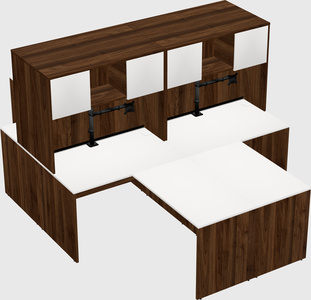 Quad l-shaped office desks