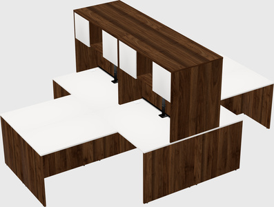 Quad l-shaped office desks