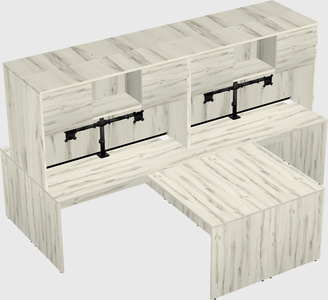 Quad l-shaped office desks