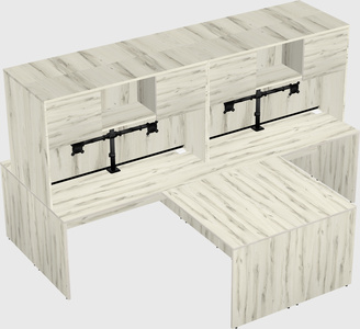 Quad l-shaped office desks