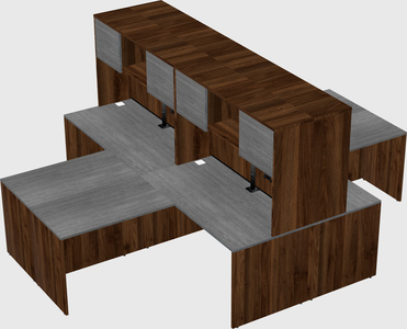 Quad l-shaped office desks