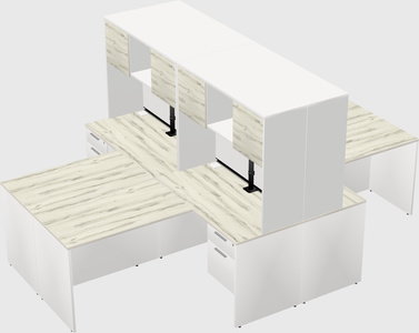 Quad l-shaped office desks