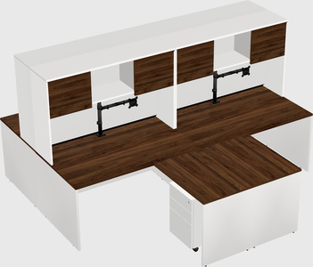 Quad l-shaped office desks
